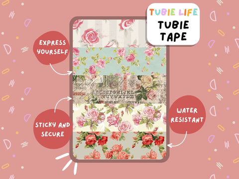 TUBIE TAPE Tubie Life vintage rustic floral ng tube tape for feeding tubes and other tubing