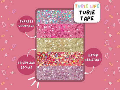 TUBIE TAPE Tubie Life glitter effect ng tube tape for feeding tubes and other tubing