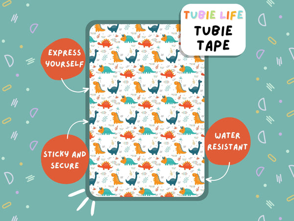 TUBIE TAPE Tubie Life dino colour ng tube tape for feeding tubes and other tubing Full Sheet