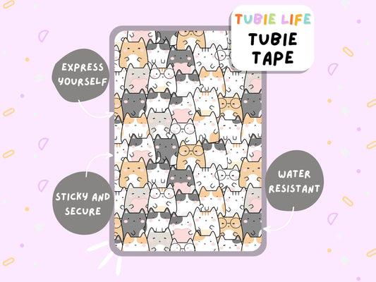 TUBIE TAPE Tubie Life kawaii cat ng tube tape for feeding tubes and other tubing Full Sheet