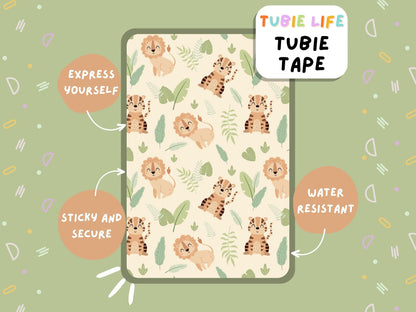 TUBIE TAPE Tubie Life big cats ng tube tape for feeding tubes and other tubing Full Sheet