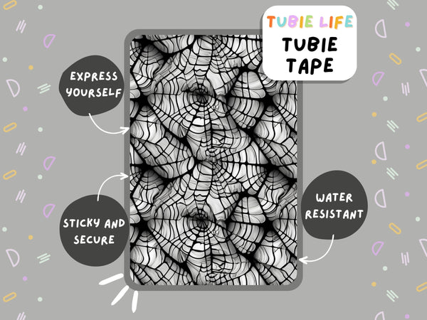 TUBIE TAPE Tubie Life spider web ng tube tape for feeding tubes and other tubing Full Sheet