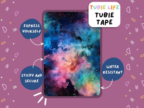 TUBIE TAPE Tubie Life galaxy ng tube tape for feeding tubes and other tubing Full Sheet