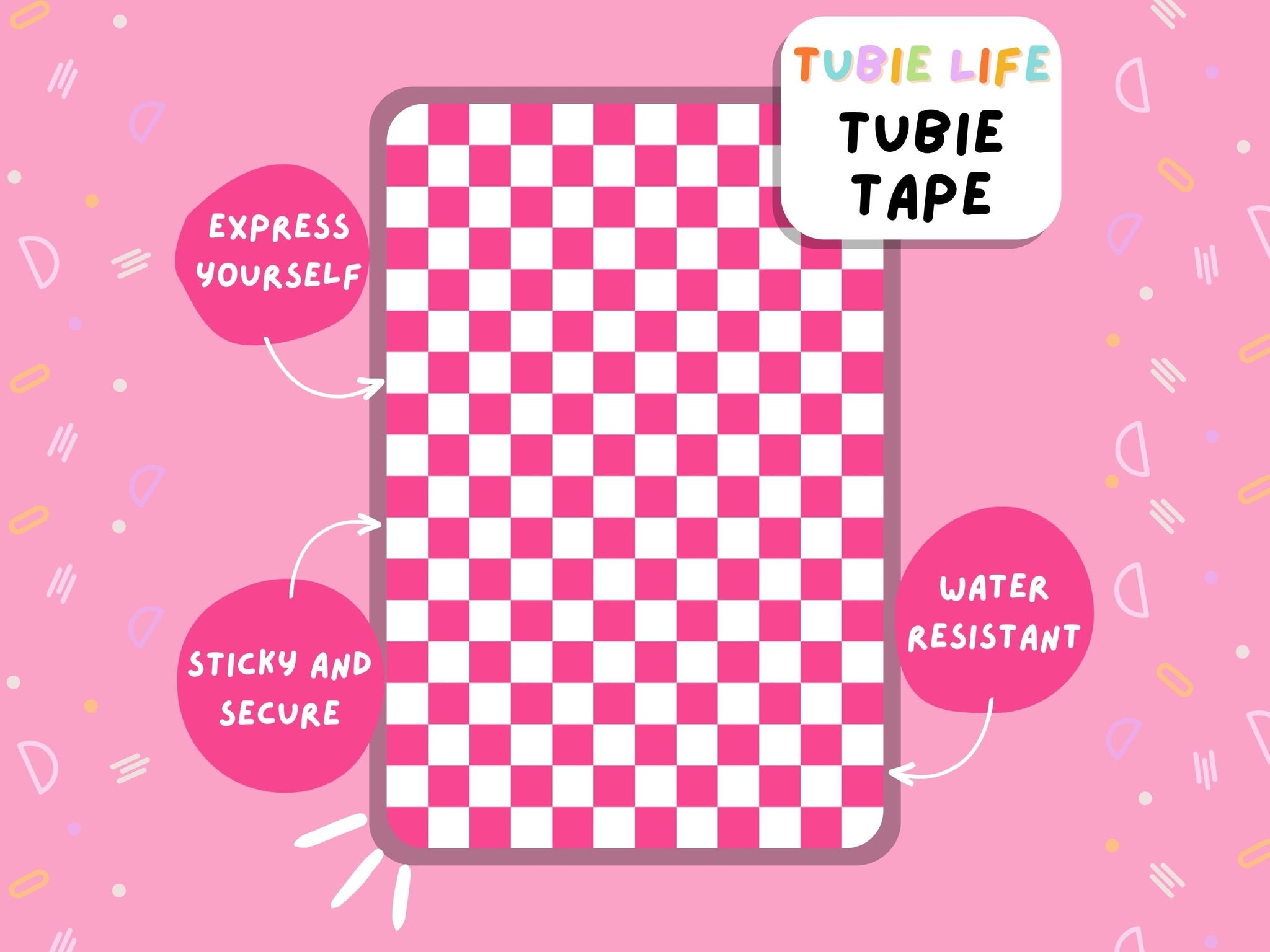 TUBIE TAPE Tubie Life pink check ng tube tape for feeding tubes and ...