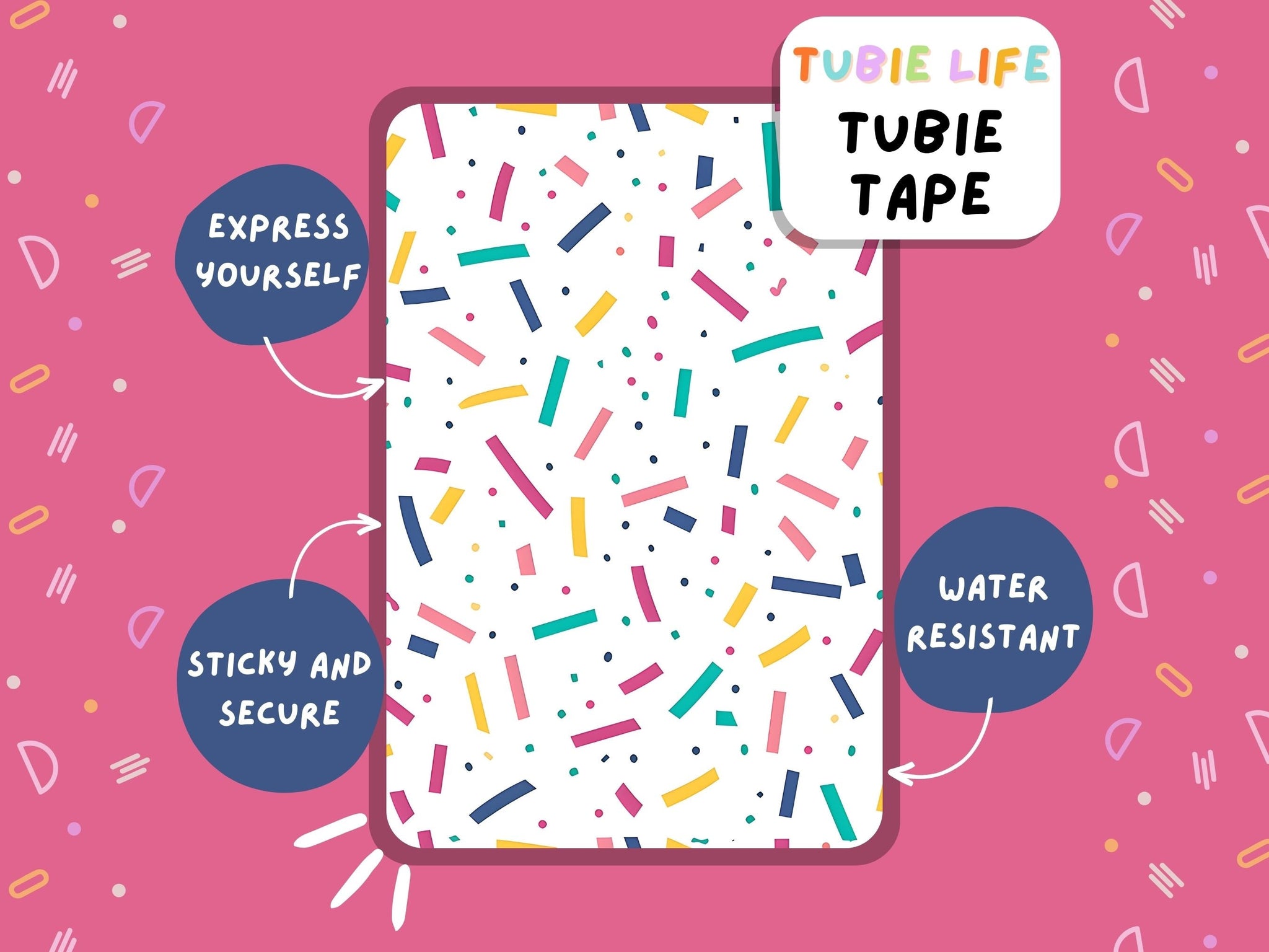 TUBIE TAPE Tubie Life confetti ng tube tape for feeding tubes and other ...