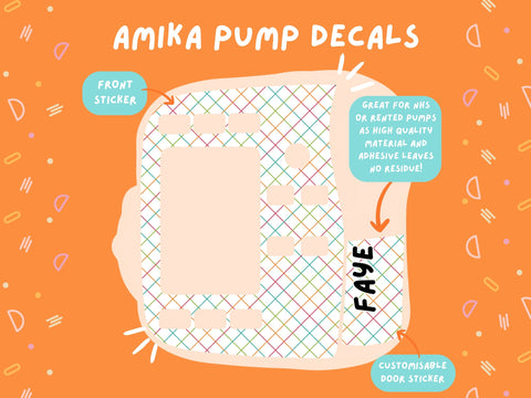 Amika Pump Sticker crosses Tubie Life Feeding Pump Decal for Fresenius Amika tube feeding pumps