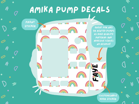 Amika Pump Sticker rainbows Tubie Life Feeding Pump Decal for Fresenius Amika tube feeding pumps