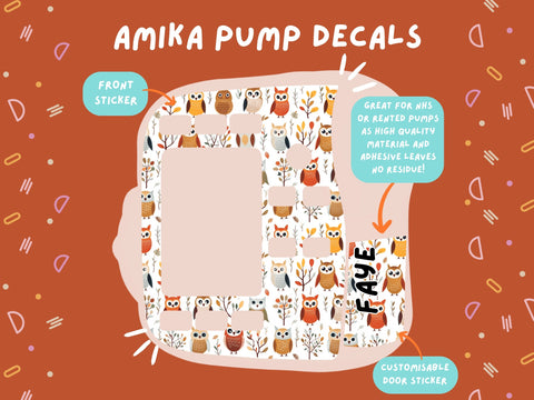 Amika Pump Sticker owls Tubie Life Feeding Pump Decal for Fresenius Amika tube feeding pumps