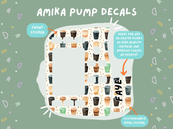 Amika Pump Sticker coffee cup Tubie Life Feeding Pump Decal for Fresenius Amika tube feeding pumps