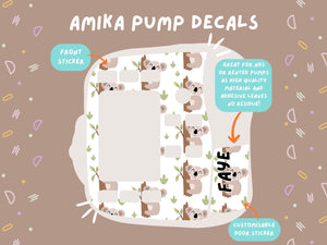 Amika Pump Sticker koala Tubie Life Feeding Pump Decal for Fresenius Amika tube feeding pumps