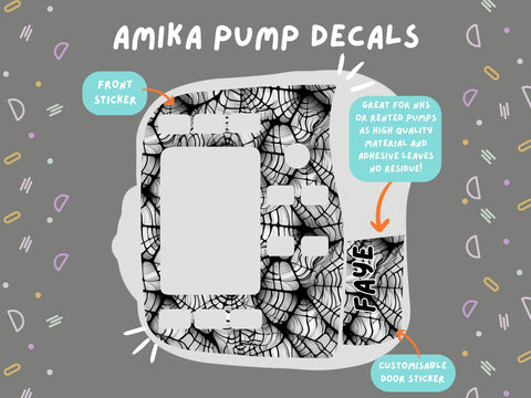 Amika Pump Sticker spider web Tubie Life Feeding Pump Decal for Fresenius Amika tube feeding pumps