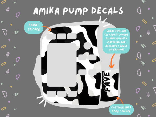 Amika Pump Sticker cow print Tubie Life Feeding Pump Decal for Fresenius Amika tube feeding pumps