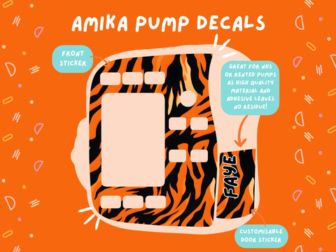 Amika Pump Sticker tiger print Tubie Life Feeding Pump Decal for Fresenius Amika tube feeding pumps