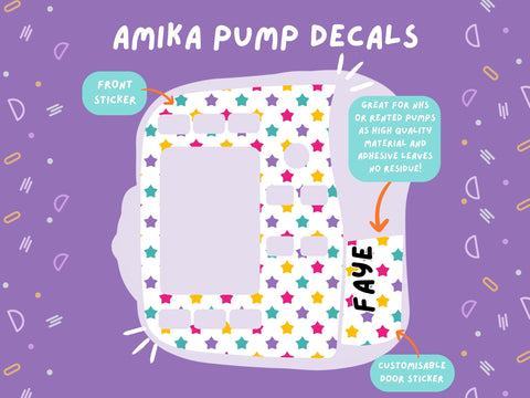 Amika Pump Sticker bright stars Tubie Life Feeding Pump Decal for Fresenius Amika tube feeding pumps