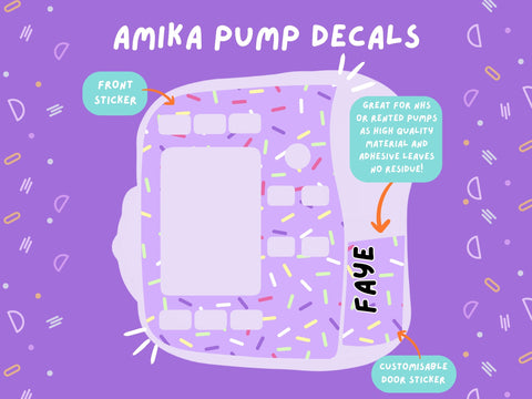 Amika Pump Sticker purple sprinkle Tubie Life Feeding Pump Decal for Fresenius Amika tube feeding pumps