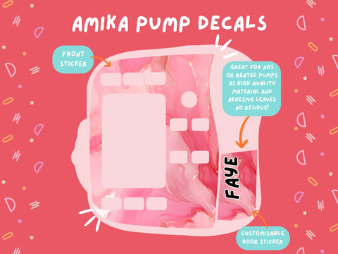 Amika Pump Sticker pink marble Tubie Life Feeding Pump Decal for Fresenius Amika tube feeding pumps