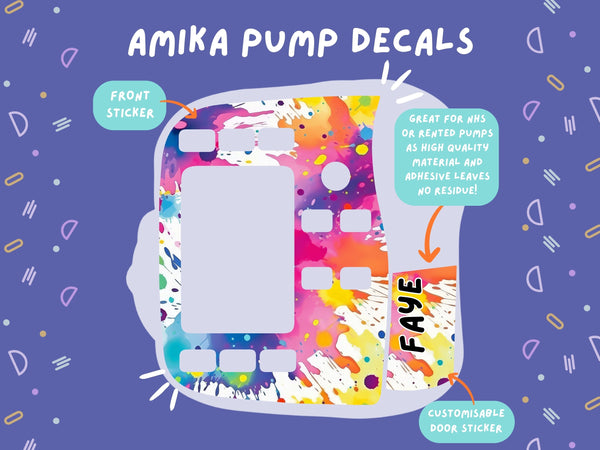 Amika Pump Sticker paint splatter Tubie Life Feeding Pump Decal for Fresenius Amika tube feeding pumps