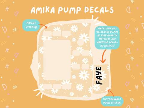 Amika Pump Sticker pastel yellow daisy Tubie Life Feeding Pump Decal for Fresenius Amika tube feeding pumps