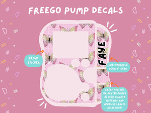 FreeGo Pump Sticker pink butterfly Tubie Life Feeding Pump Decal for Abbott FreeGo tube feeding pumps