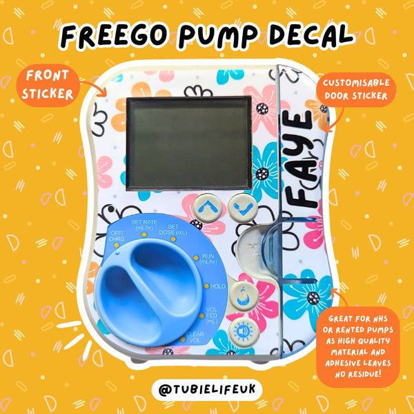 FreeGo Pump Sticker Tubie Life Feeding Pump Decal for Abbott FreeGo tube feeding pumps