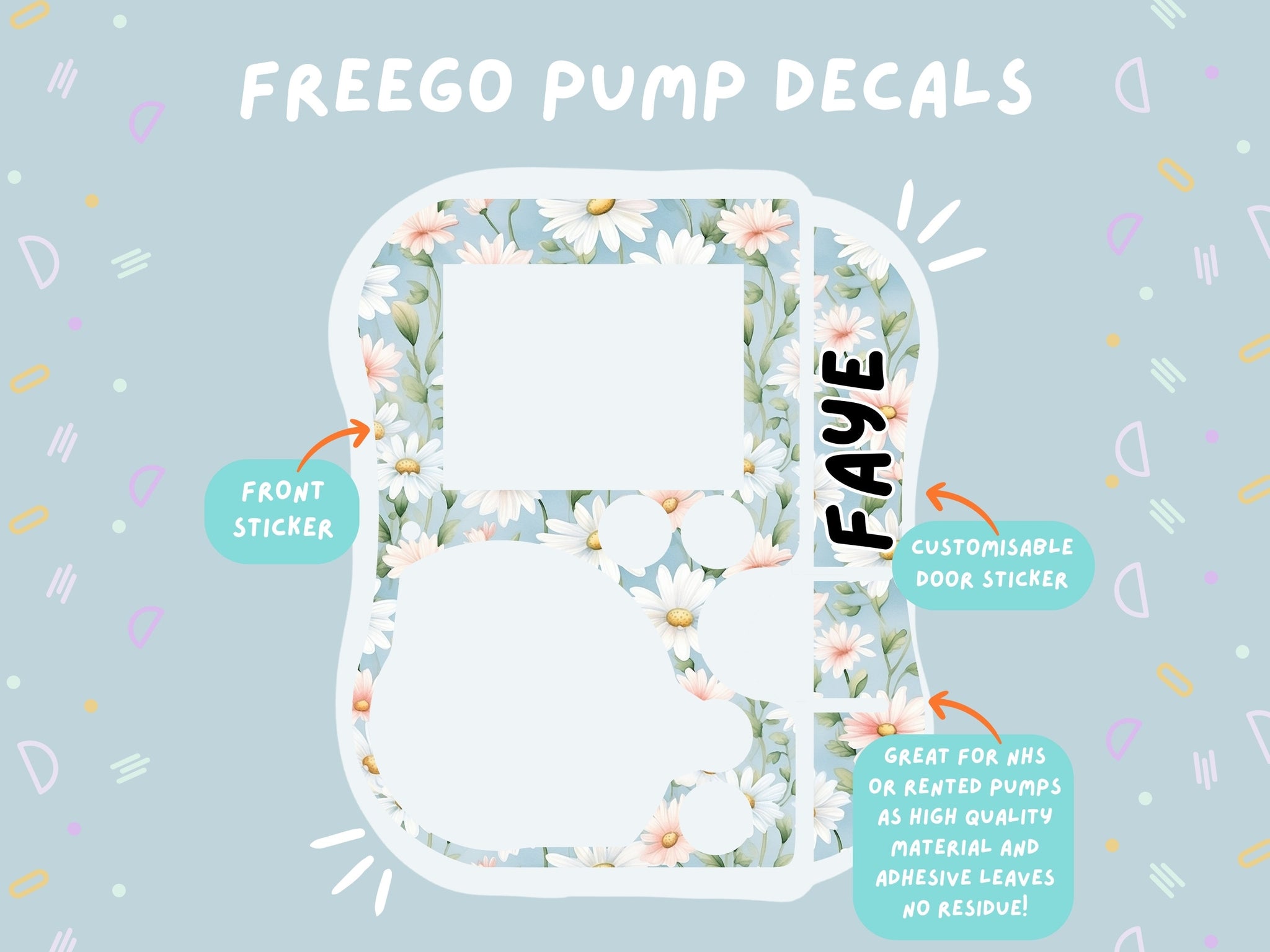 FreeGo Pump Sticker Tubie Life Feeding Pump Decal for Abbott FreeGo tube feeding pumps