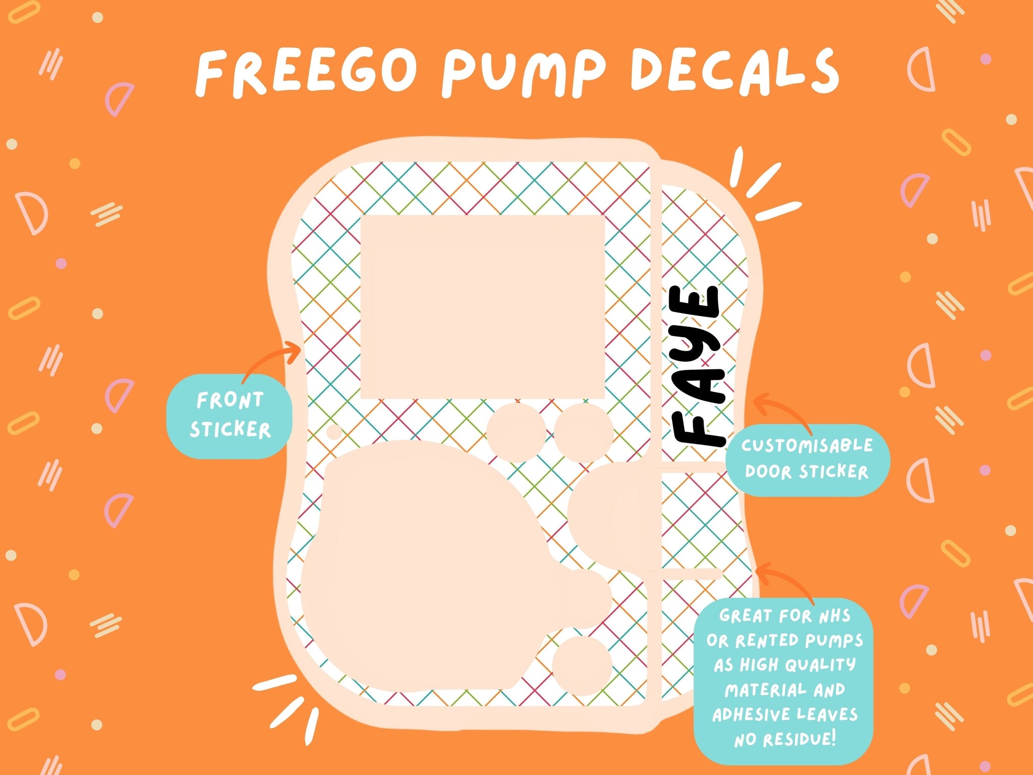 FreeGo Pump Sticker Tubie Life Feeding Pump Decal for Abbott FreeGo tube feeding pumps