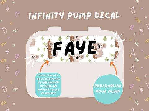 Infinity Pump Sticker Tubie Life Feeding Pump Decal for Nutricia Infinity or Entralite Moog tube feeding pumps