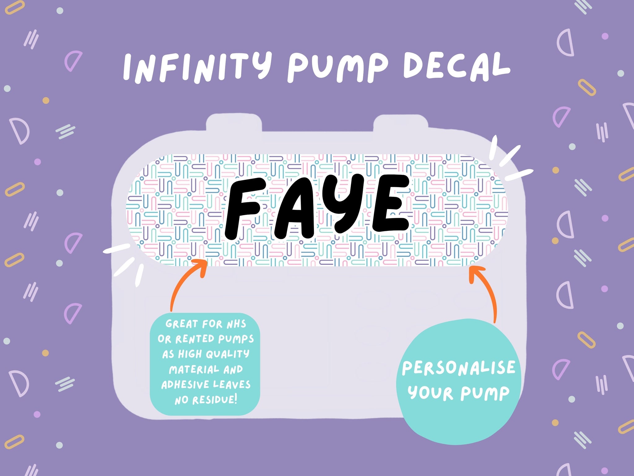 Infinity Pump Sticker Tubie Life Feeding Pump Decal for Nutricia Infinity or Entralite Moog tube feeding pumps