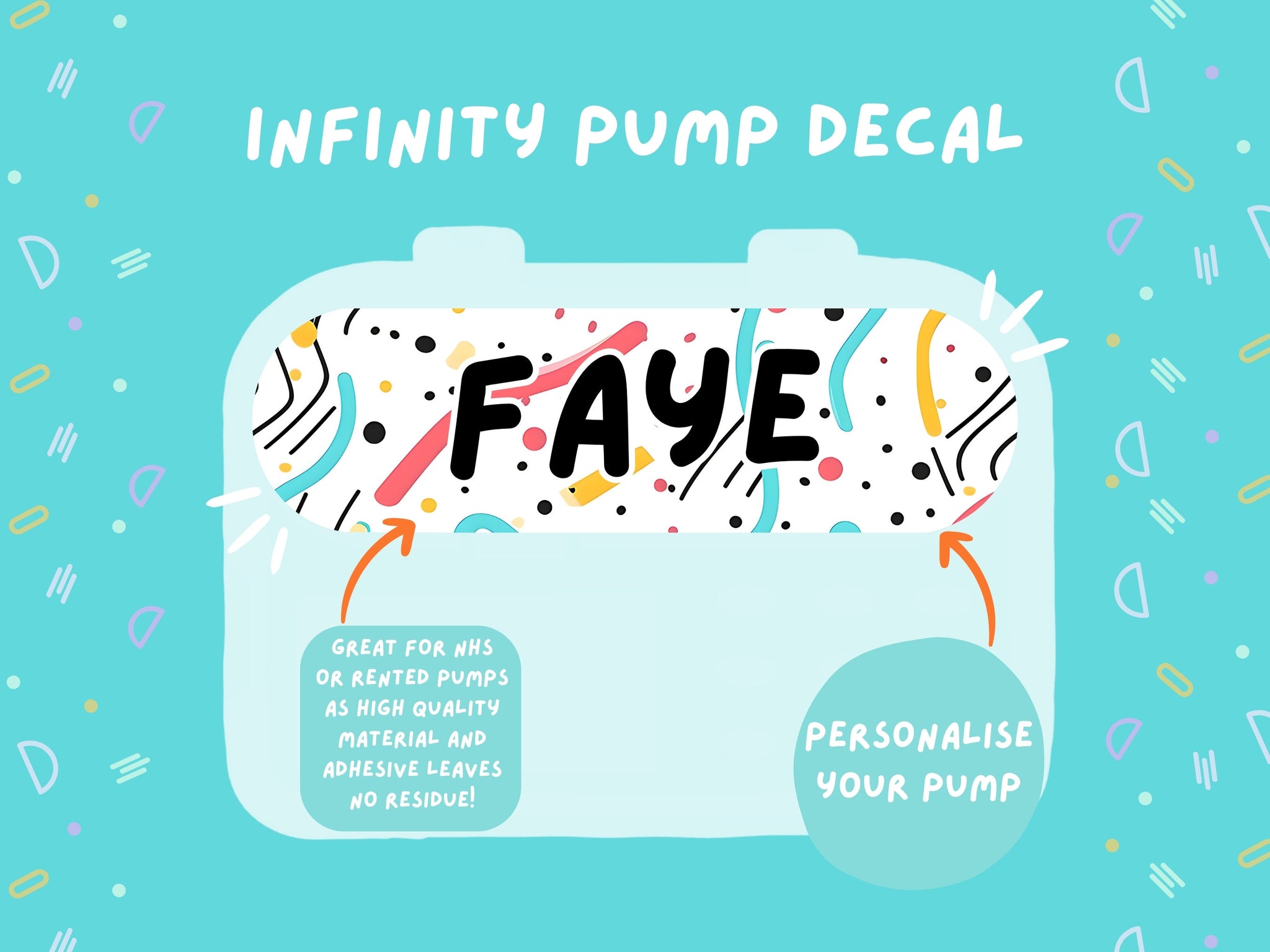 Infinity Pump Sticker Tubie Life Feeding Pump Decal for Nutricia Infinity or Entralite Moog tube feeding pumps