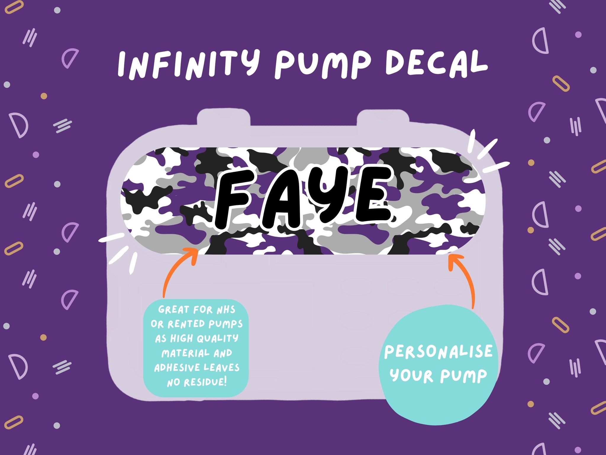 Infinity Pump Sticker Tubie Life Feeding Pump Decal for Nutricia Infinity or Entralite Moog tube feeding pumps