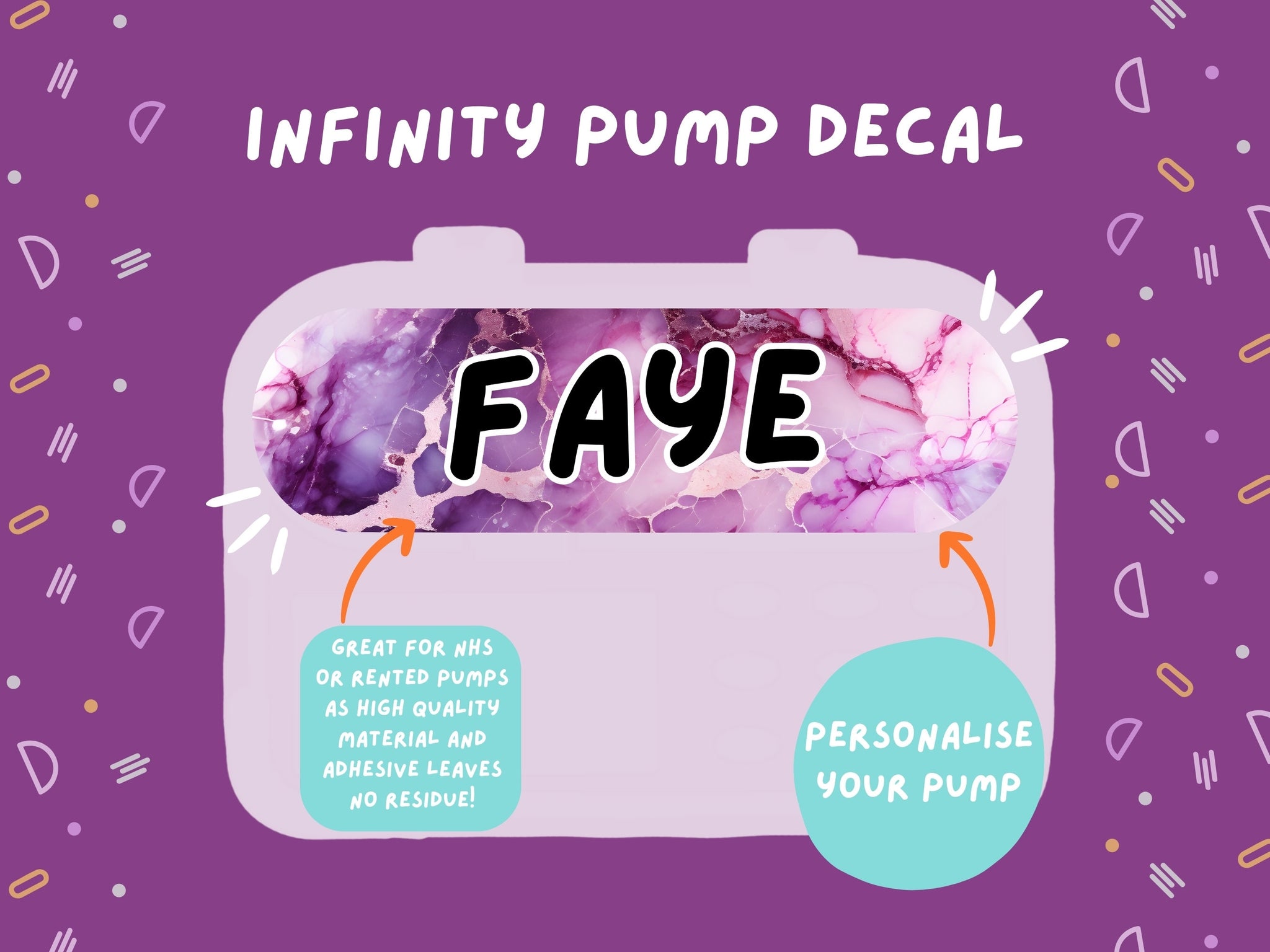 Infinity Pump Sticker Tubie Life Feeding Pump Decal for Nutricia Infinity or Entralite Moog tube feeding pumps