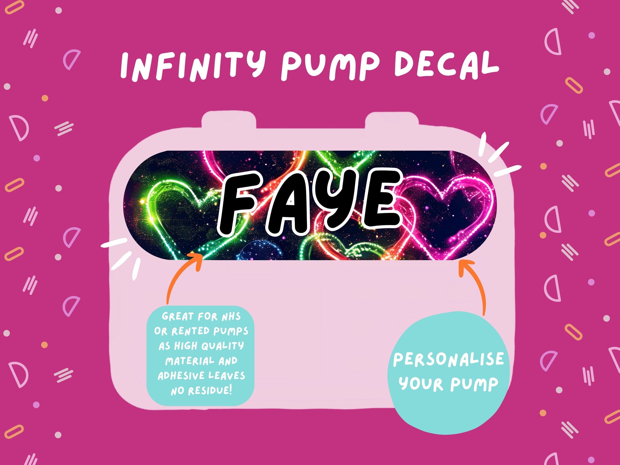 Infinity Pump Sticker Tubie Life Feeding Pump Decal for Nutricia Infinity or Entralite Moog tube feeding pumps