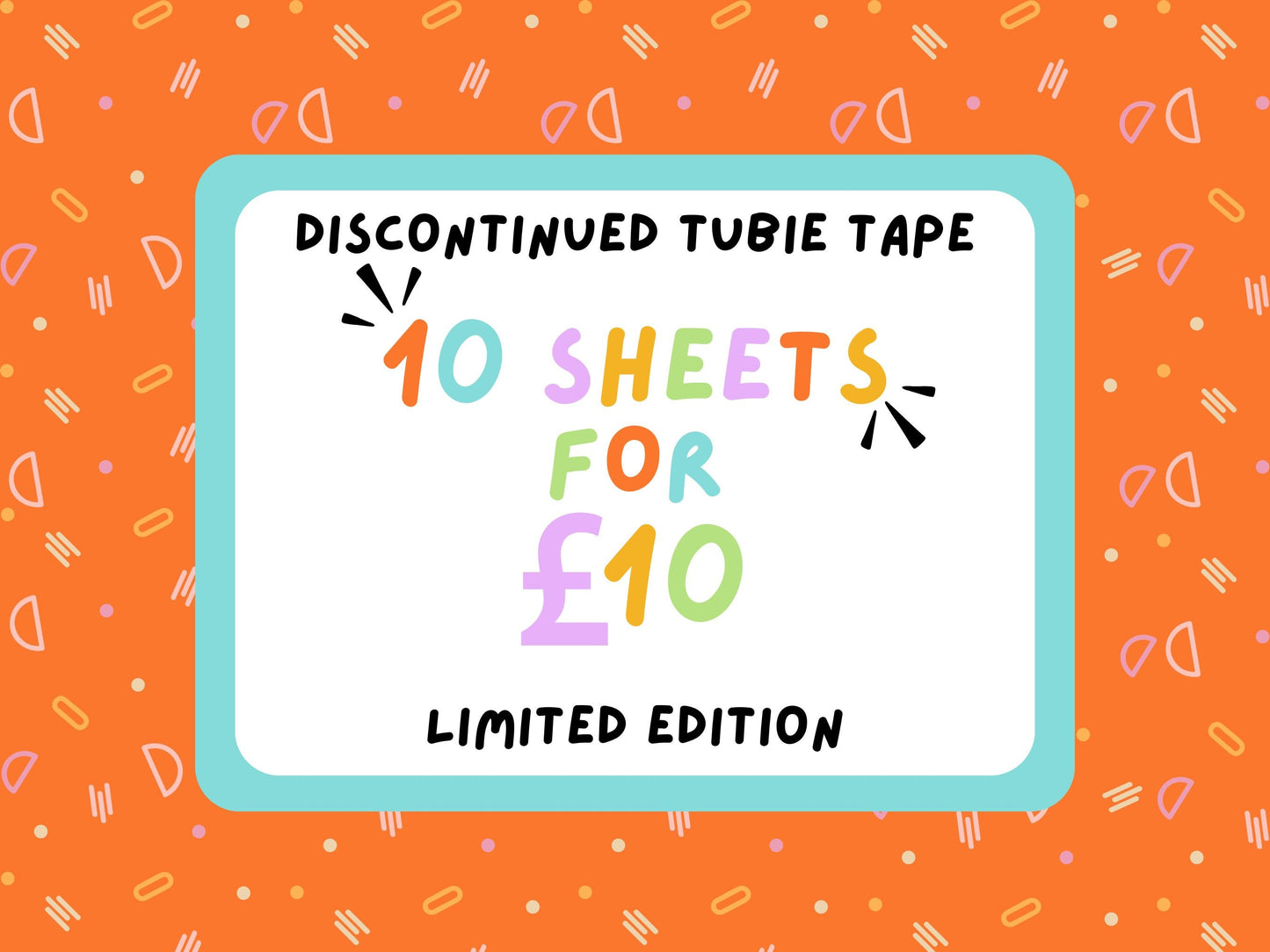 TUBIE TAPE discontinued bundle  limited edition Tubie Life ng tube tape