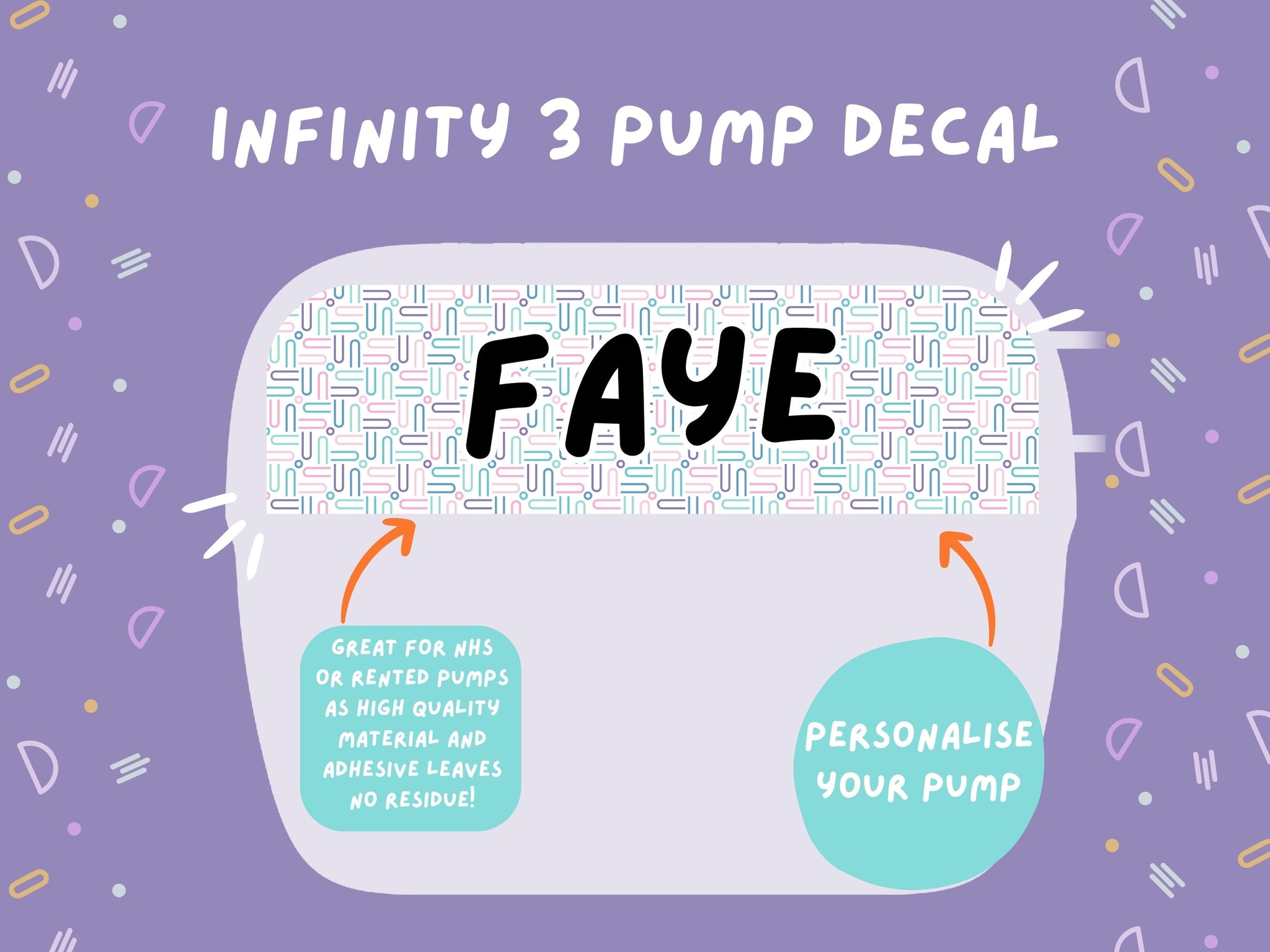 Infinity 3 Pump Sticker Tubie Life Feeding Pump Decal for Nutricia Infinity or Entralite Moog tube feeding pumps