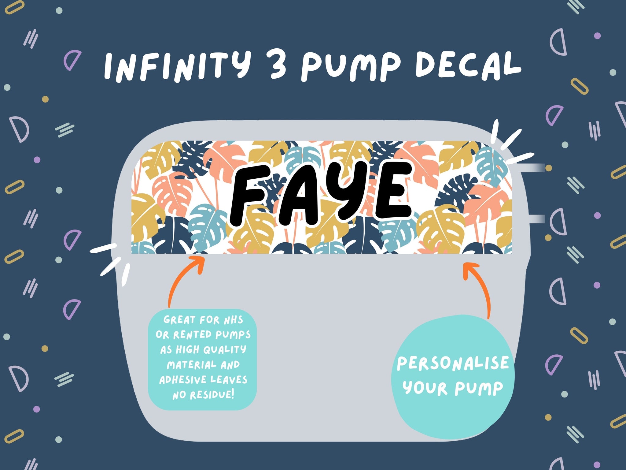 Infinity 3 Pump Sticker Tubie Life Feeding Pump Decal for Nutricia Infinity or Entralite Moog tube feeding pumps