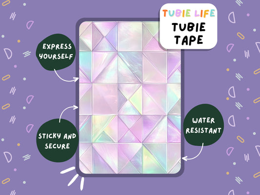 TUBIE TAPE Tubie Life ng tube tape for feeding tubes and other tubing Pink and blue triangle