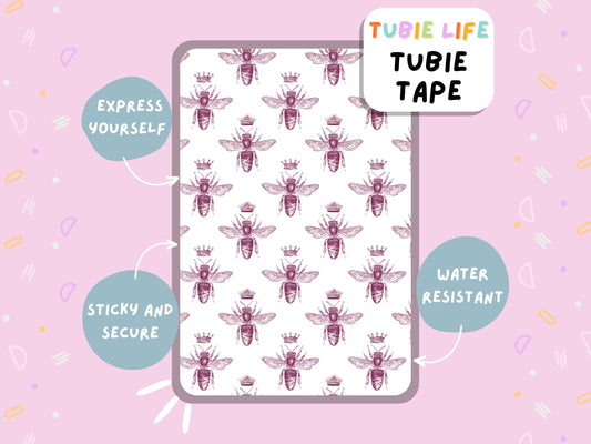 TUBIE TAPE Tubie Life ng tube tape for feeding tubes and other tubing Full Sheet pink bee