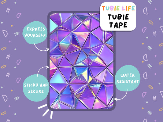 TUBIE TAPE Tubie Life ng tube tape for feeding tubes and other tubing purple triangles