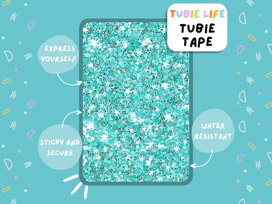 TUBIE TAPE Tubie Life ng tube tape for feeding tubes and other tubing teal glitter effect