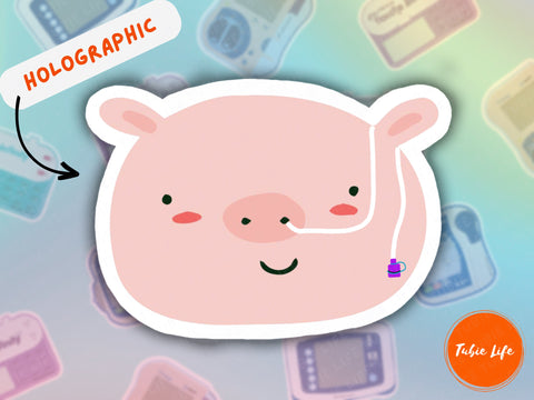 PIKA THE TUBIE pig holographic sticker | Tubie Life Gloss Sticker