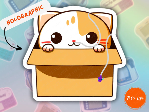 I FITZ I SITZ TUBIE cat sticker holographic | Tubie Life Gloss Sticker