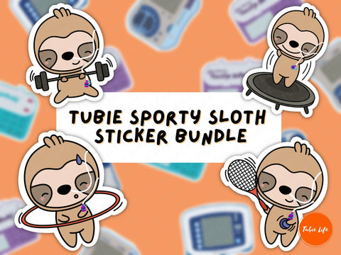 TUBIE SPORTY SLOTH sticker bundle | Tubie Life Gloss Sticker