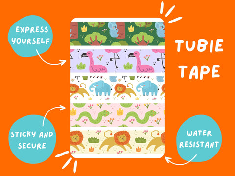 Tubie Tape ANIMALS TUBIE TAPE  multi  Tubie Life  ng tube tape