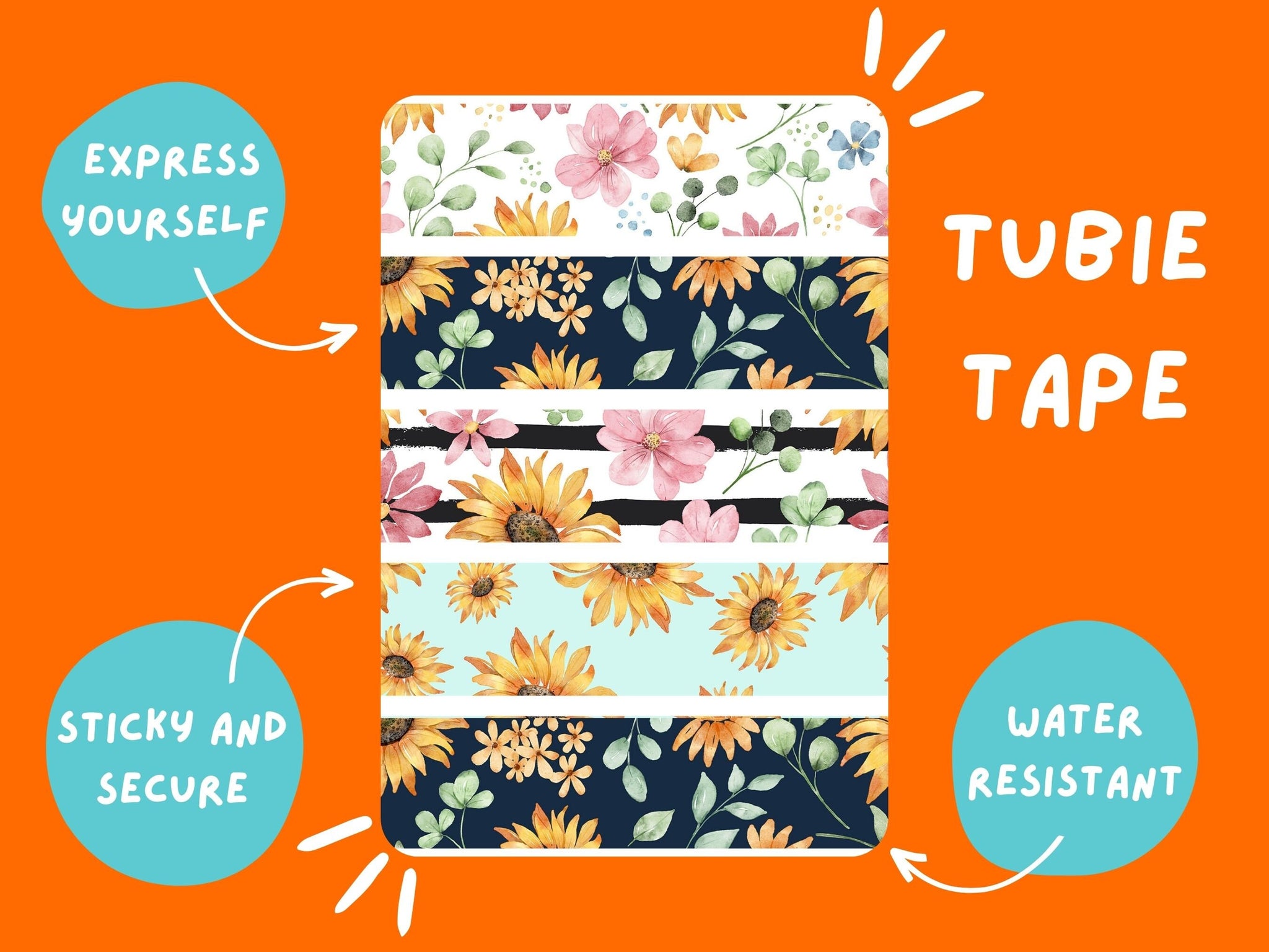 TUBIE TAPE spring sunflower Tubie Life ng tube tape