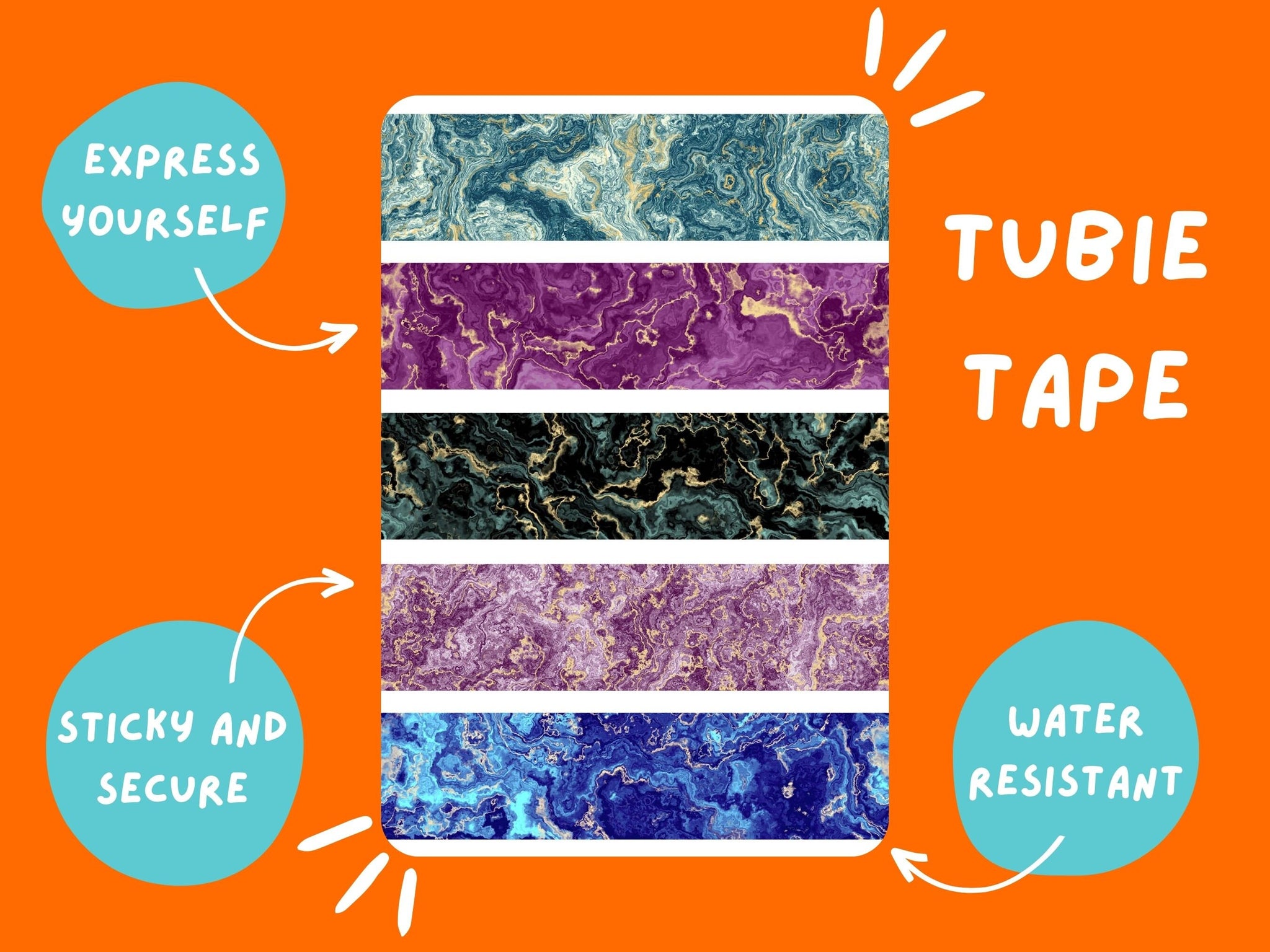 TUBIE TAPE marble Tubie Life ng tube tape
