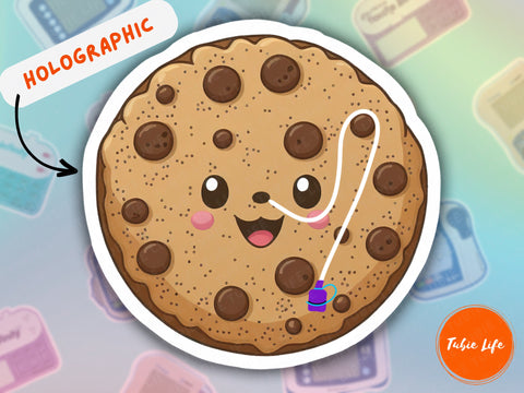KOOKIE THE TUBIE cookie holographic sticker | Tubie Life Gloss Sticker