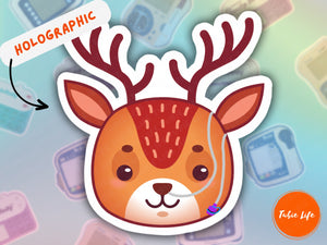 DOE THE TUBIE deer holographic sticker | Tubie Life Gloss Sticker