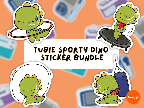 TUBIE SPORTY DINO sticker bundle | Tubie Life Gloss Sticker
