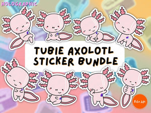 TUBIE AXOLOTL STICKER bundle holographic | Tubie Life Gloss Sticker
