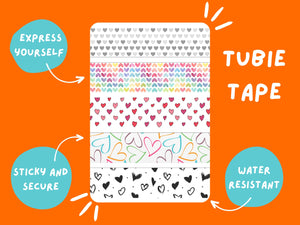 Tubie Tape HEARTS TUBIE TAPE  multi  Tubie Life  ng tube tape